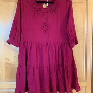 Free People Burgundy Wine Dress